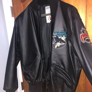 SAN JOSE SHARKS LEATHER JACKET NHL OFFICIAL